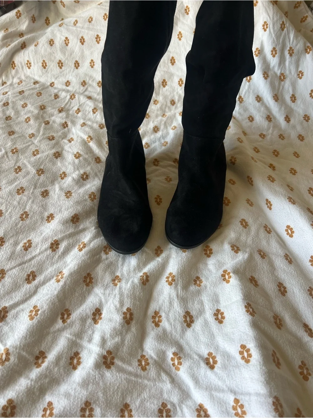 Black Suede Mid-Calf Women's Boots - Classic Everyday Style